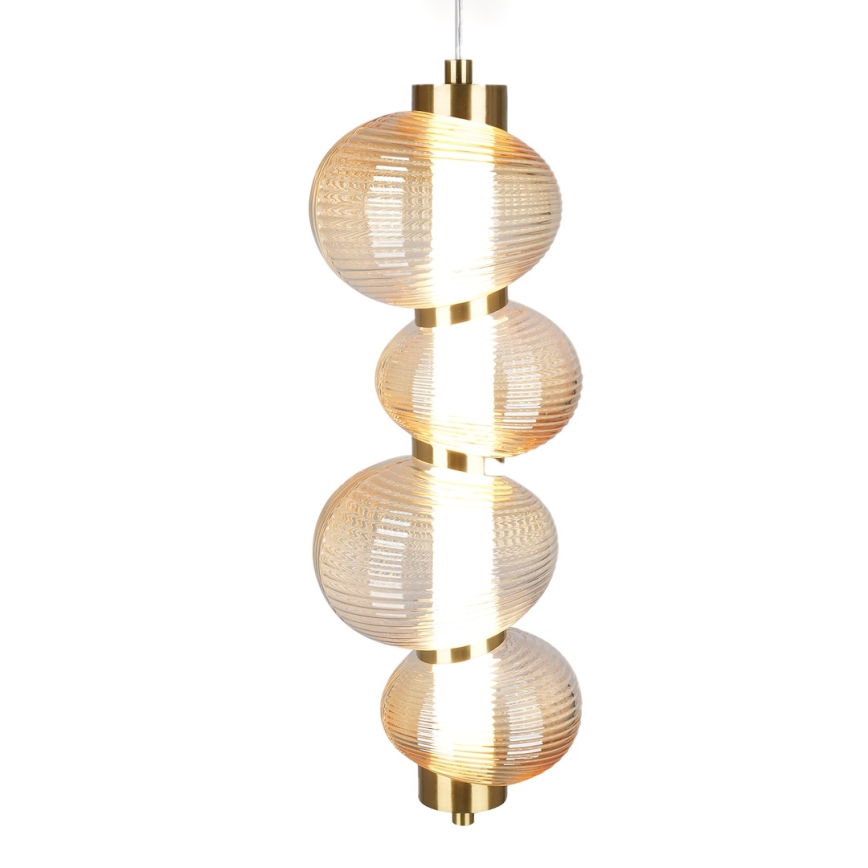 LED Luster na lanku BOLLA LED/17W/230V pr. 16 cm zlatá/dymová