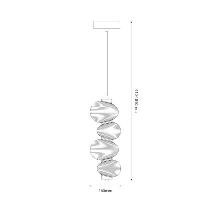 LED Luster na lanku BOLLA LED/17W/230V pr. 16 cm zlatá/dymová