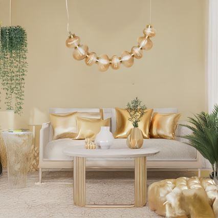 LED luster na lanku BOLLA LED/36W/230V zlatá/dymová béžová