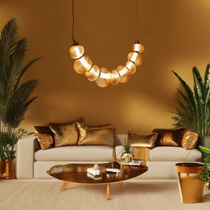 LED Luster na lanku BOLLA LED/36W/230V zlatá/dymová