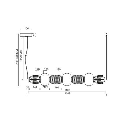 LED Luster na lanku CARO LED/42W/230V chróm