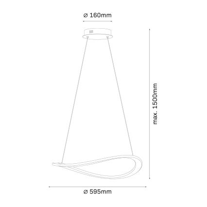 LED luster na lanku CASHMERE LED/40W/230V pr. 59,5 cm biela