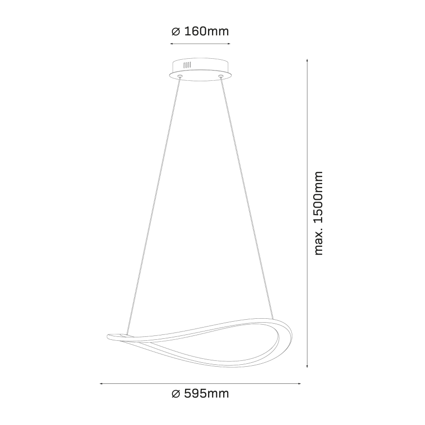 LED luster na lanku CASHMERE LED/40W/230V pr. 59,5 cm biela