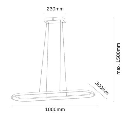 LED luster na lanku CASHMERE LED/80W/230V 30x100 cm béžový