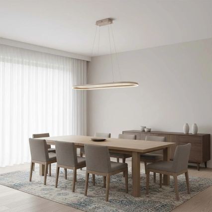 LED luster na lanku CASHMERE LED/80W/230V 30x100 cm biela