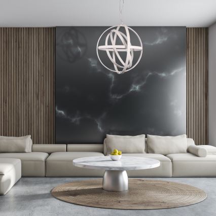 LED luster na lanku COPERNICUS LED/260W/230V biela