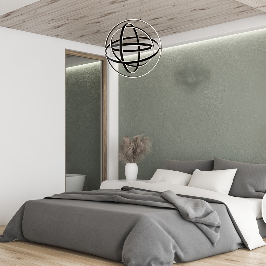 LED luster na lanku COPERNICUS LED/260W/230V čierny