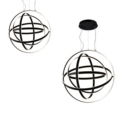 LED luster na lanku COPERNICUS LED/260W/230V čierny