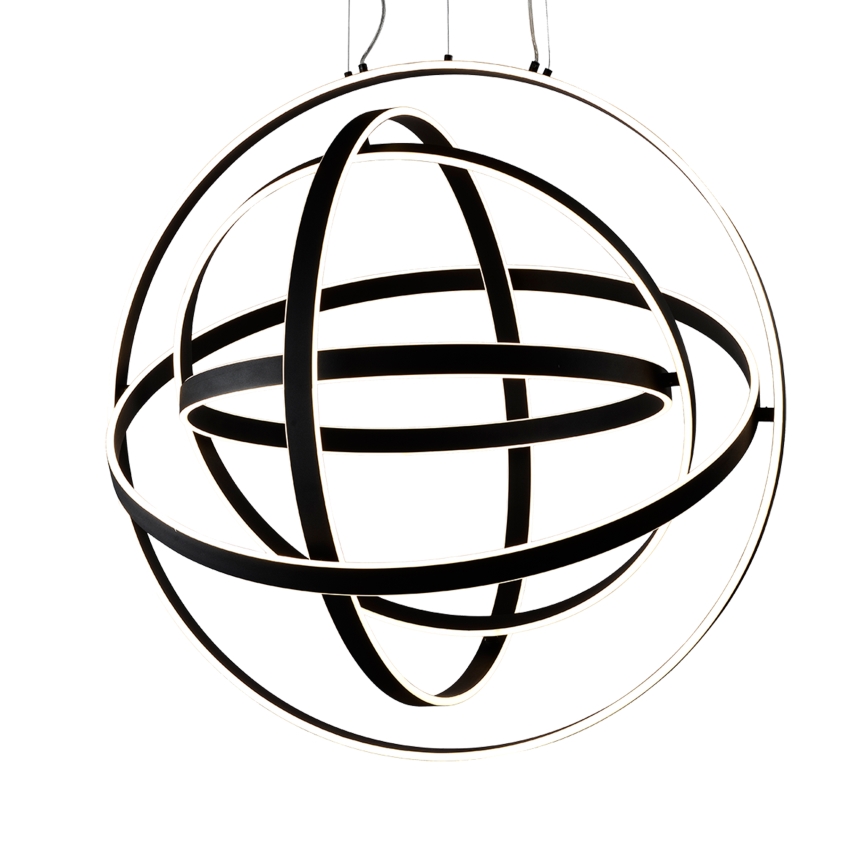 LED luster na lanku COPERNICUS LED/260W/230V čierny