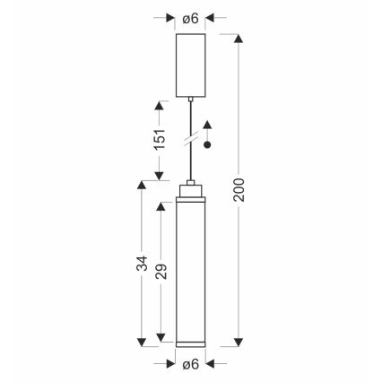 LED luster na lanku CORTE LED/10W/230V čierny