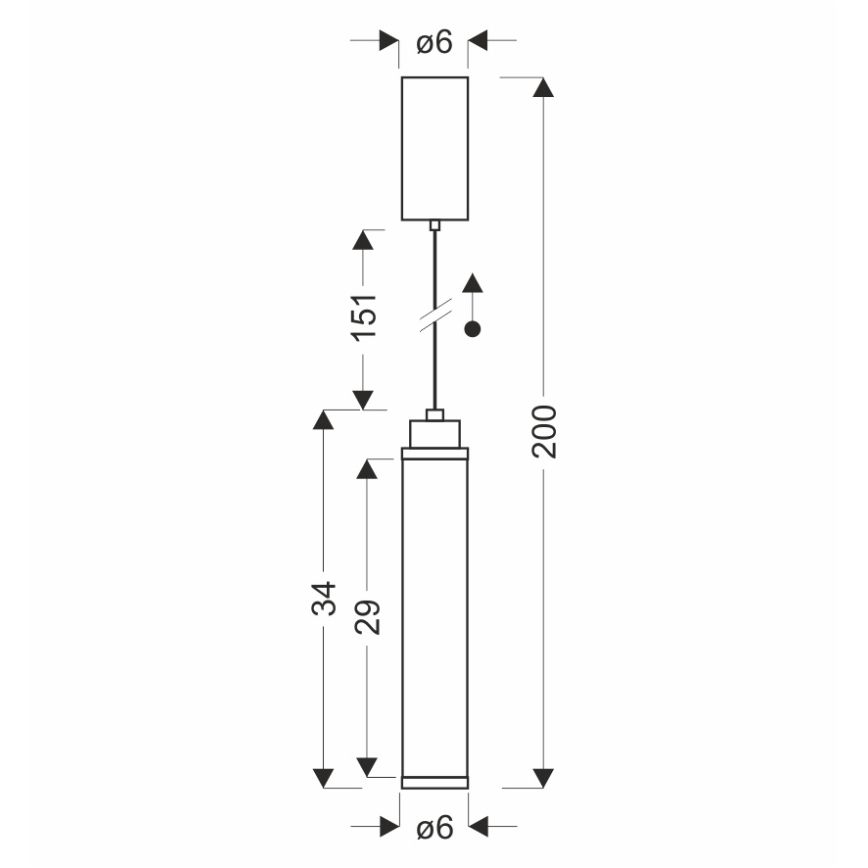 LED luster na lanku CORTE LED/10W/230V čierny