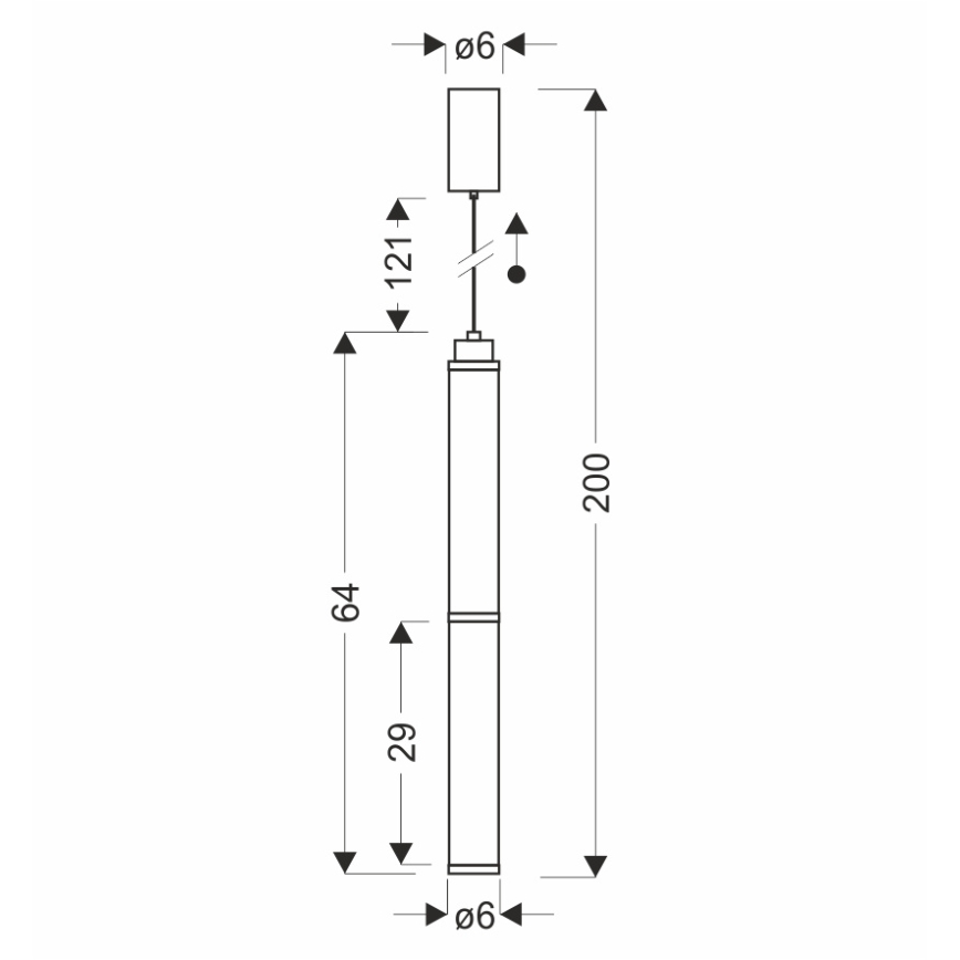 LED luster na lanku CORTE LED/18W/230V čierny