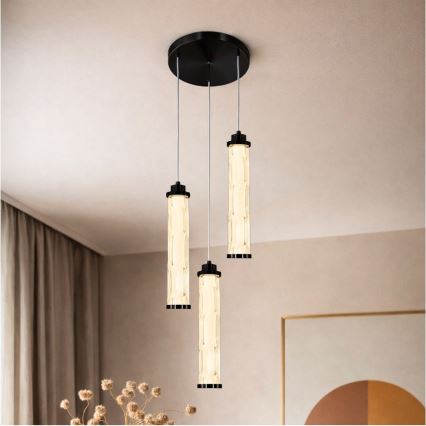 LED luster na lanku CORTE LED/25W/230V čierna
