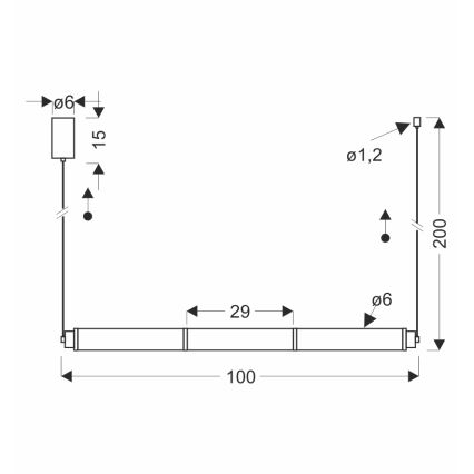 LED luster na lanku CORTE LED/25W/230V čierny