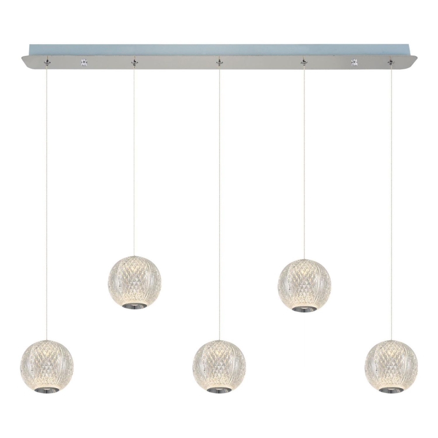 LED luster na lanku CREMONA 5xLED/5W/230V 3000K matný chróm