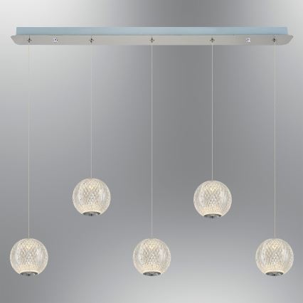 LED luster na lanku CREMONA 5xLED/5W/230V 3000K matný chróm