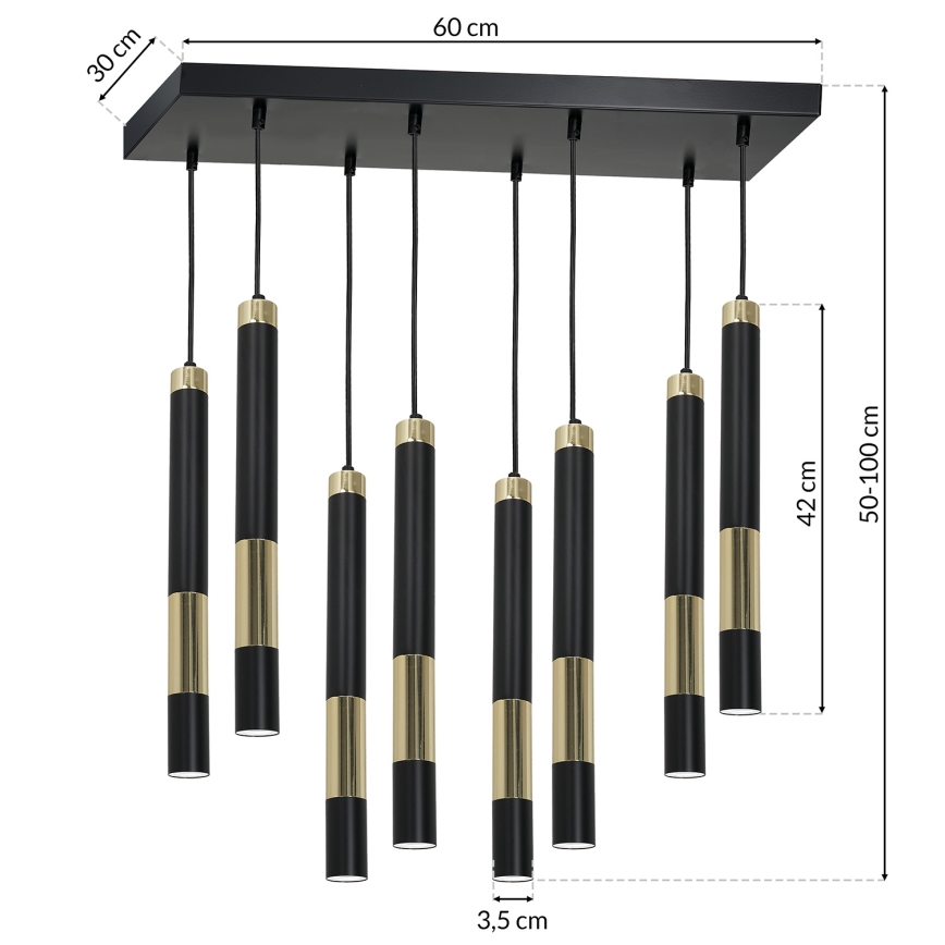 LED Luster na lanku DALLAS 8xGU10/3W/230V
