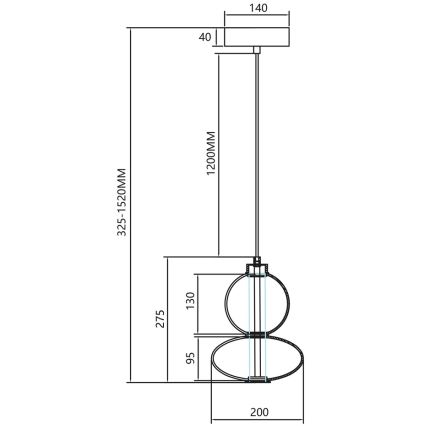 LED Luster na lanku DAPHNE LED/12W/230V zlatá