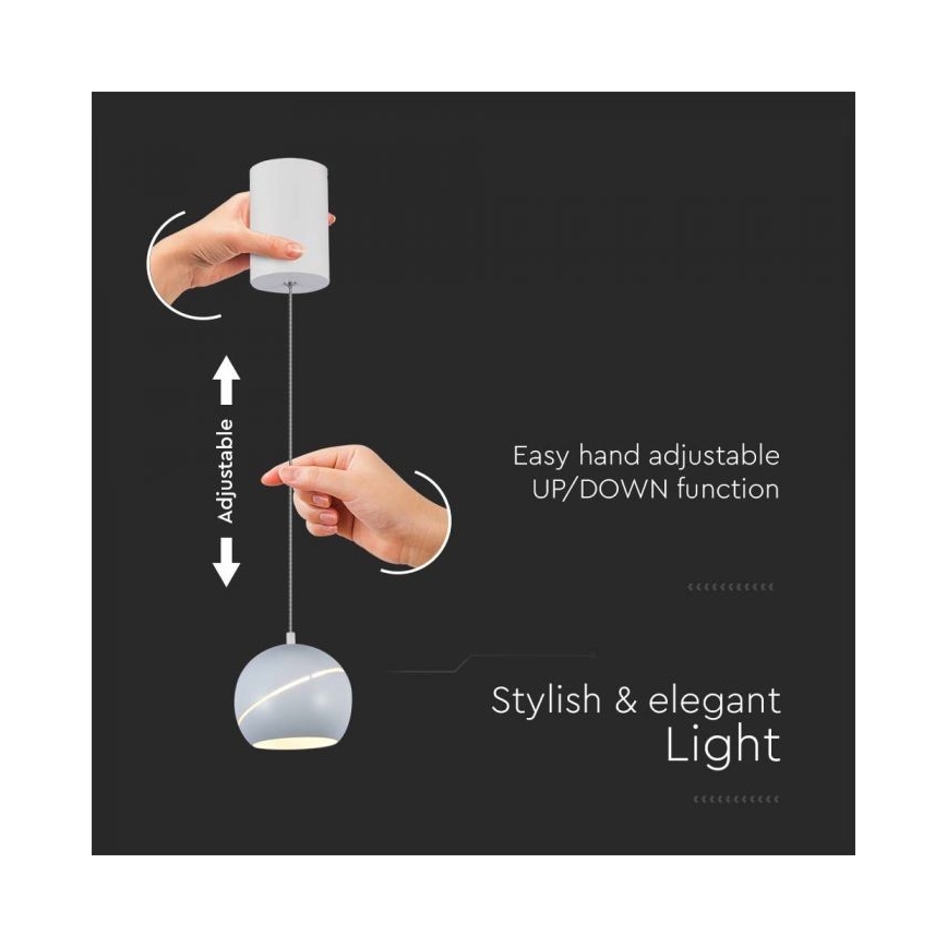 LED Luster na lanku dotykový LED/8,5W/230V 3000K biela