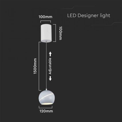 LED Luster na lanku dotykový LED/8,5W/230V 3000K biela