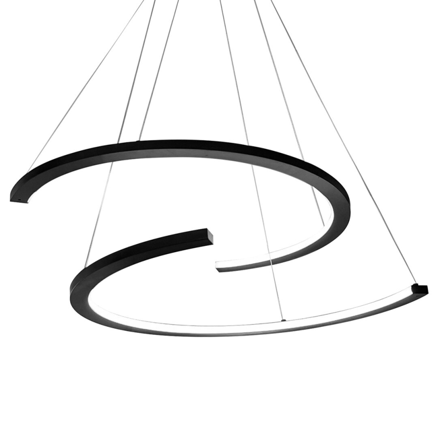 LED Luster na lanku DOUBLEMOON LED/30W/230V čierna