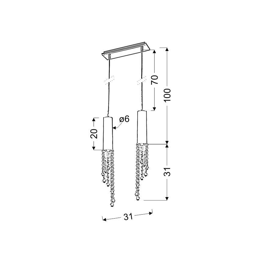 LED Luster na lanku DUERO 2xLED/3W/230V
