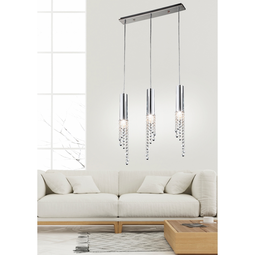 LED Luster na lanku DUERO 3xLED/3W/230V