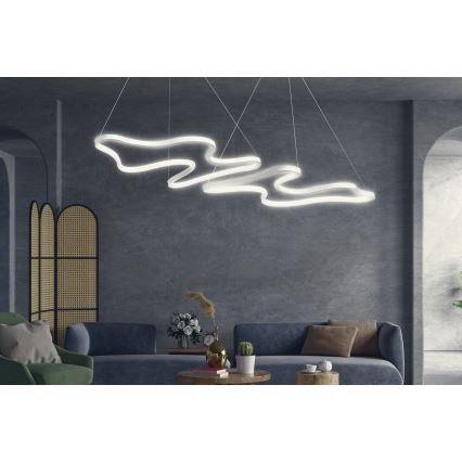 LED Luster na lanku DUPLE ARTISAN LED/80W/230V 6500K biela