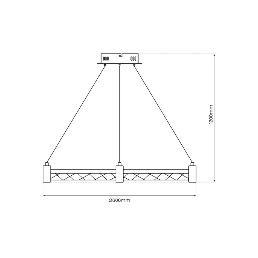 LED Luster na lanku ELEGANCE LED/36W/230V pr. 60 cm zlatá