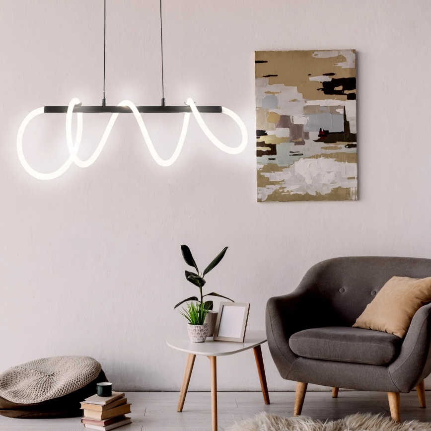 LED Luster na lanku EMMA LED/38W/230V čierna