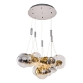 LED luster na lanku ENNA 15xG9/5W/230V 3000K dymová/zlatá