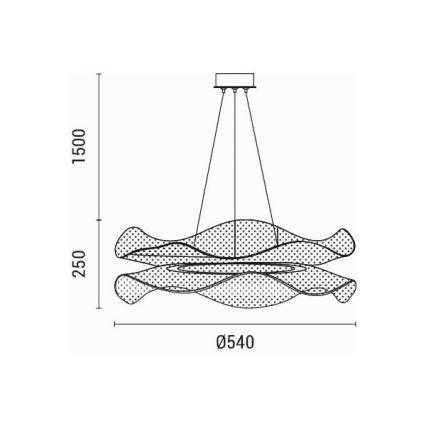 LED Luster na lanku FIRENZE LED/48W/230V 3000K pr. 54 cm