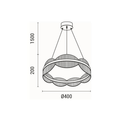 LED Luster na lanku FIRENZE LED/48W/230V 3000K pr. 40 cm