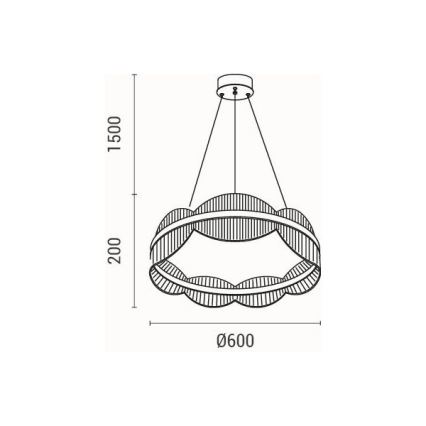 LED Luster na lanku FIRENZE LED/60W/230V 3000K pr. 60 cm