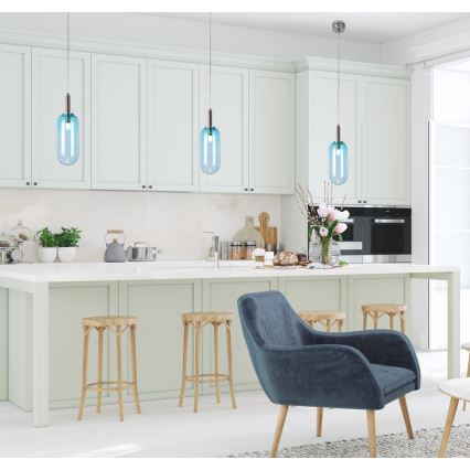 LED Luster na lanku FIUGGI LED/6W/230V modrá