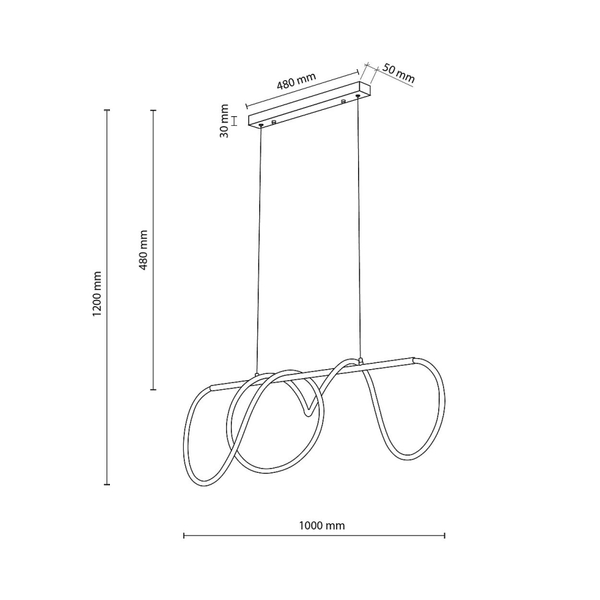 LED luster na lanku FLEXI LED/45W/230V 4000K čierny