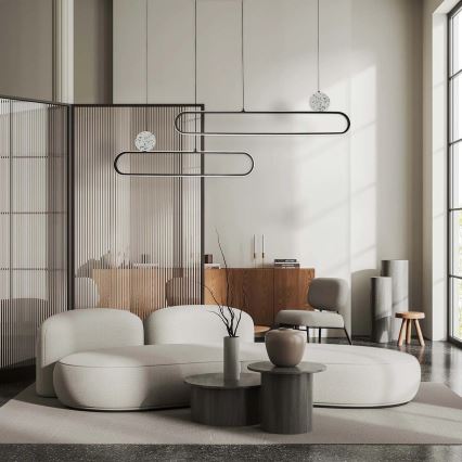 LED luster na lanku FLORENTYNA LED/48W/230V 4000K čierna/biela