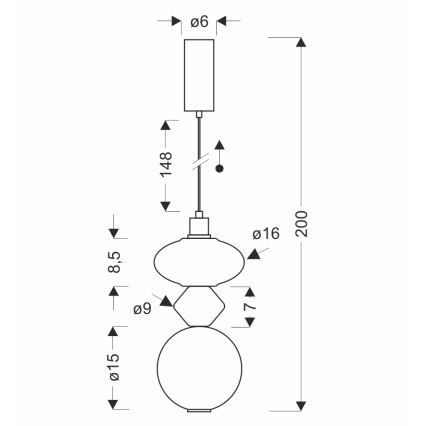 LED luster na lanku FLORES LED/10W/230V zlatá/oranžová/hnedá