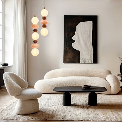 LED luster na lanku FLORES LED/20W/230V zlatý/oranžový/hnedý