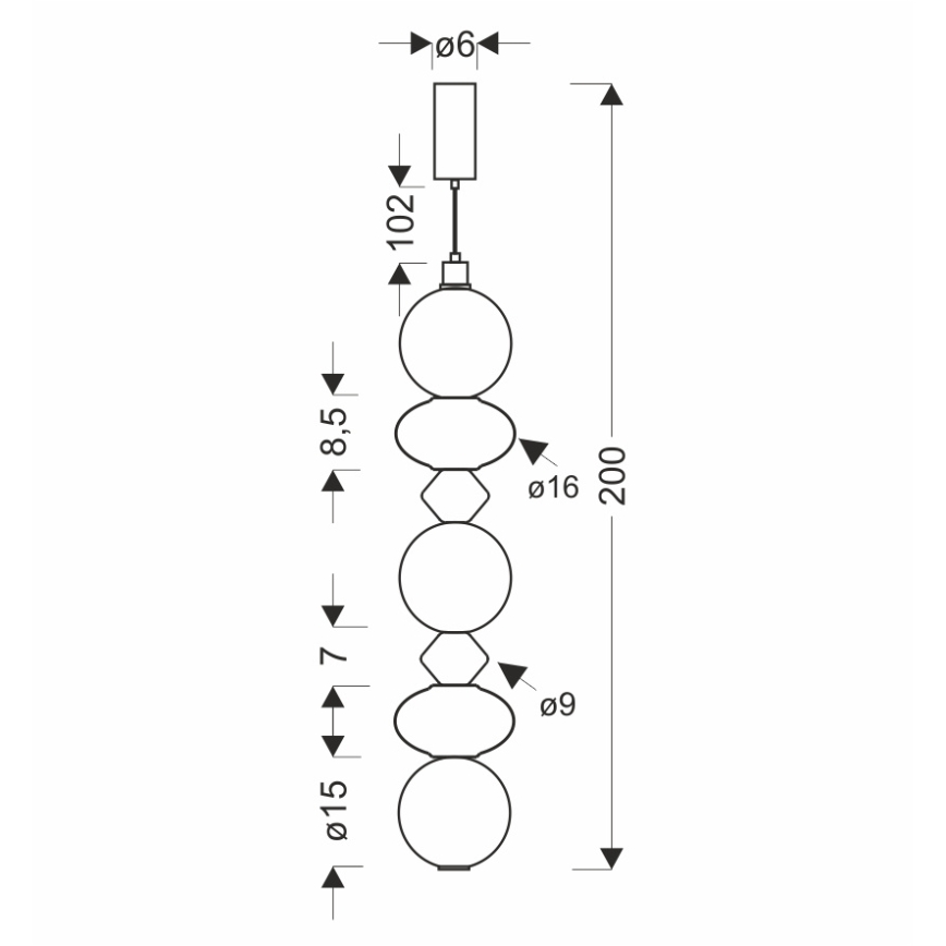 LED luster na lanku FLORES LED/20W/230V zlatý/oranžový/hnedý