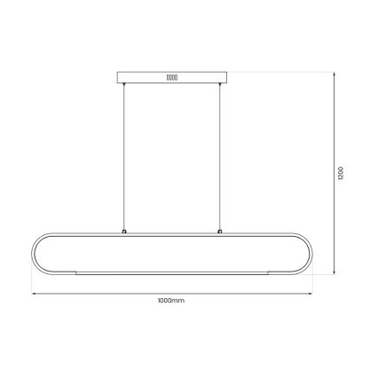 LED Luster na lanku FRAME LED/42W/230V čierna