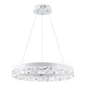 LED luster na lanku FROZI LED/32W/230V priemer 50 cm biely