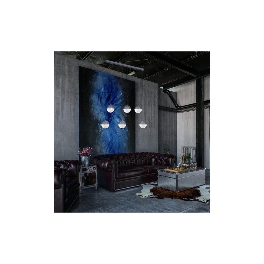 LED Luster na lanku FURNI 6xLED/5W/230V