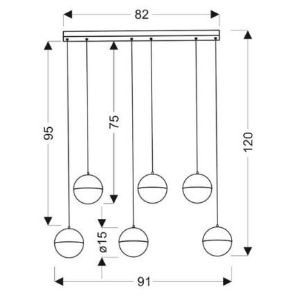 LED Luster na lanku FURNI 6xLED/5W/230V