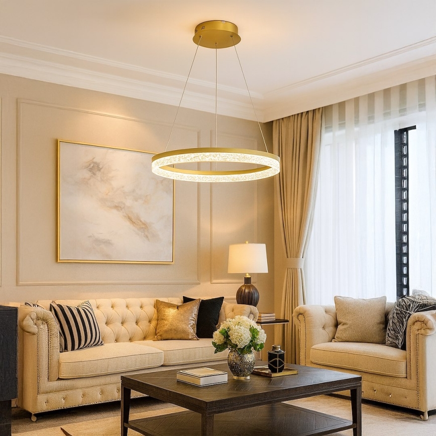 LED luster na lanku GALA LED/25W/230V pr. 50 cm zlatý