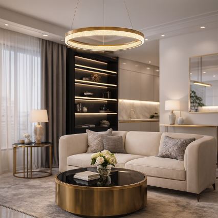 LED luster na lanku GALA LED/25W/230V pr. 50 cm zlatý