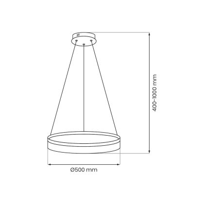 LED luster na lanku GALA LED/25W/230V pr. 50 cm zlatý