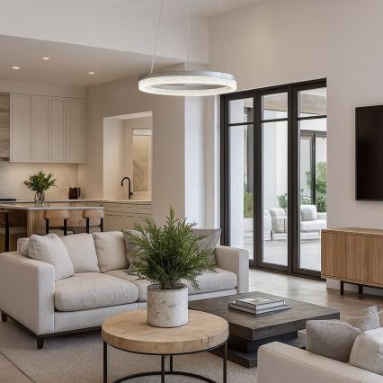 LED luster na lanku GALA LED/25W/230V Ø 50 cm strieborný