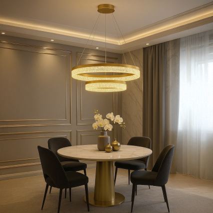 LED luster na lanku GALA LED/54W/230V pr. 60 cm zlatý