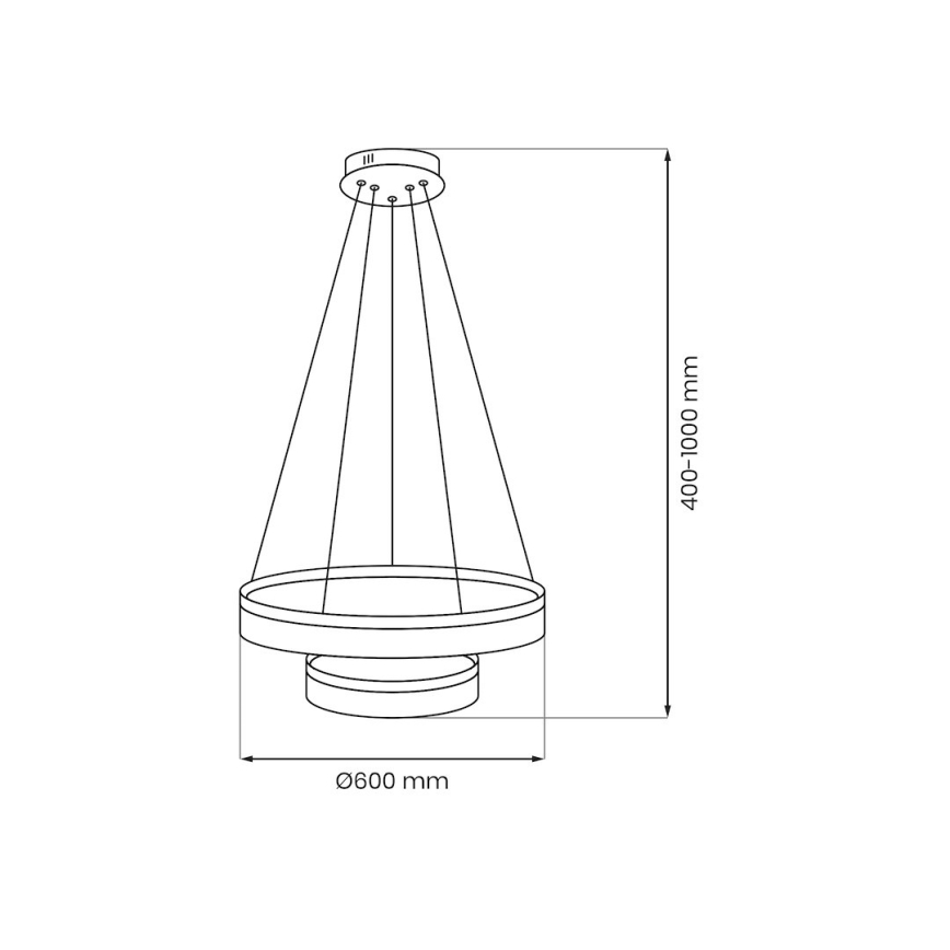 LED luster na lanku GALA LED/54W/230V pr. 60 cm zlatý